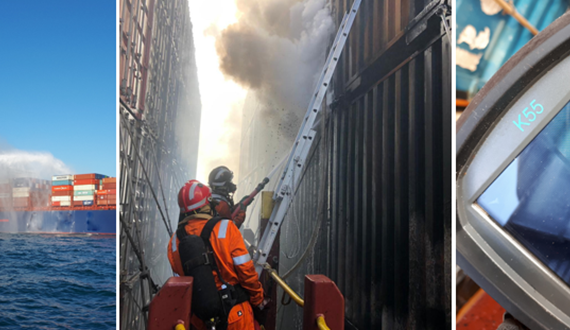 Emergency Response to fire on a container carrier